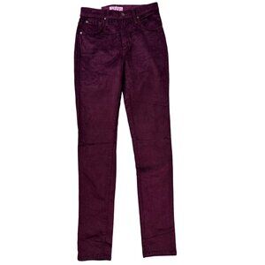 James Jeans Women's Corduroy Pants High Class Skinny Legging Purple Dyed 27 NEW